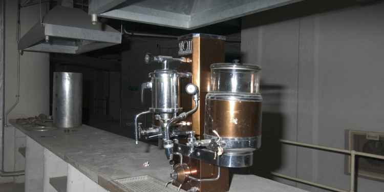 The bunker had two canteen areas which would have served food to the inhabitants, this is the coffee machine in the main canteen.