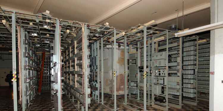 When in use the hundreds of relays in this rack would have clicked as telephone calls were router through the exchange.