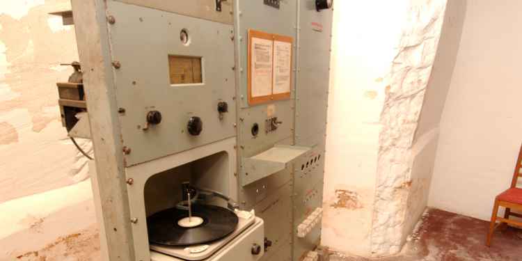 This record player was part of the bunker's public address system and could be used to pump music around the miles of corridors.
