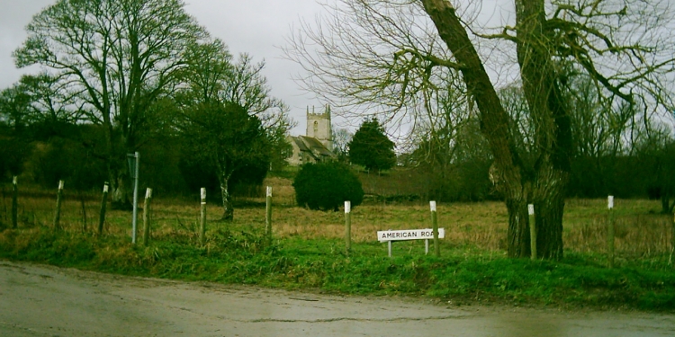 The church behind American Road.