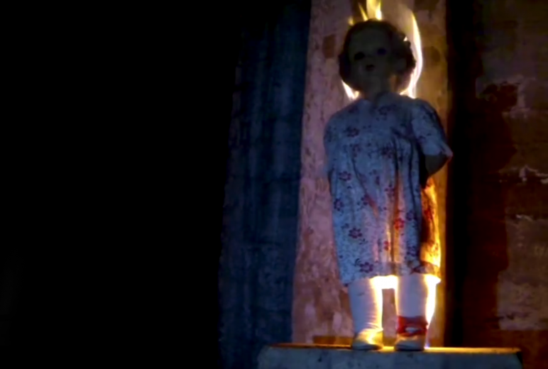 Most Haunted Doll On Fire