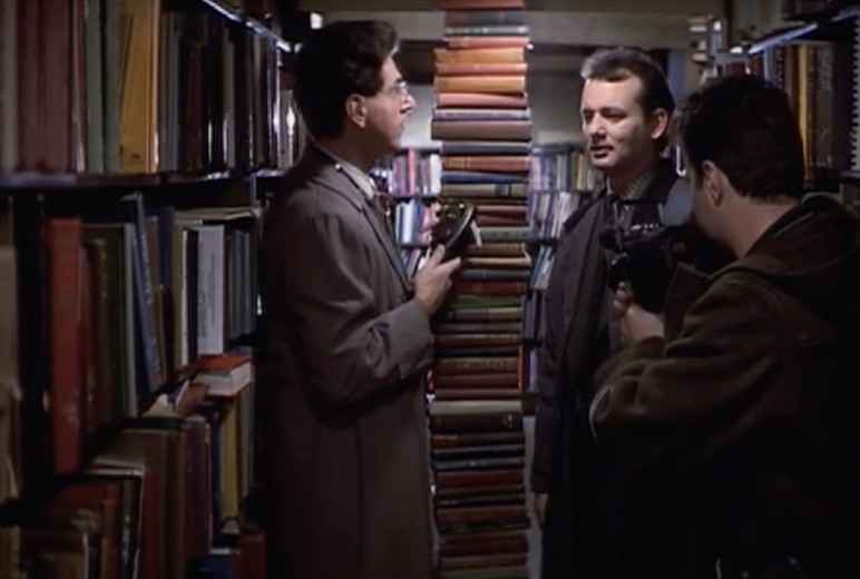 Ghostbusters - symmetrical book stacking