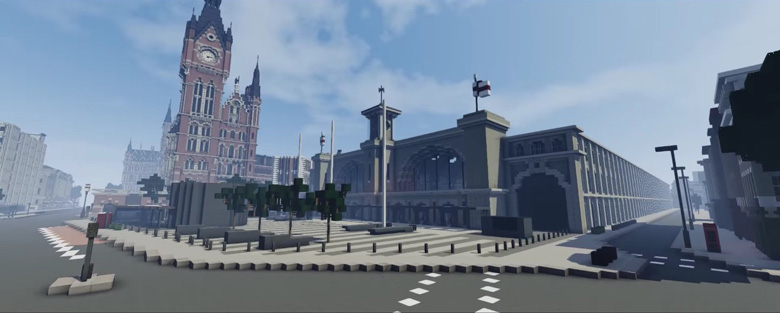 King's Cross Station in Minecraft