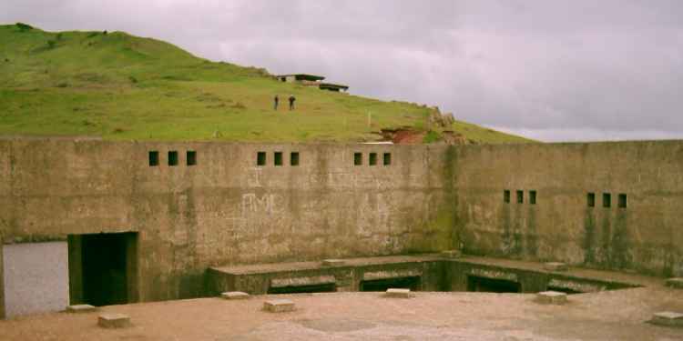 Inside the WWII gun placement, a later addition to the fort.