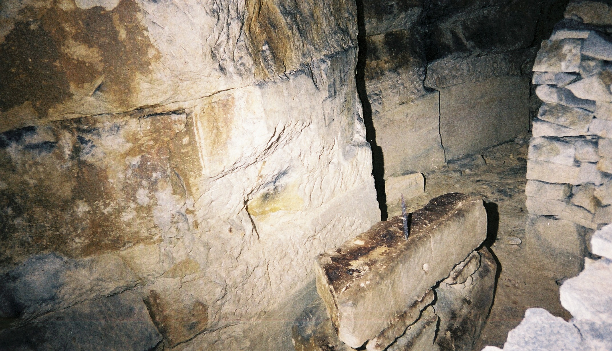 An old quarryman's saw block in Ridge Quarry.