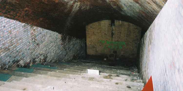 Part of the tunnel which was used as an air raid shelter during WWII.