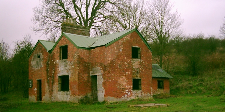 Abandoned buildings at Imber Village.