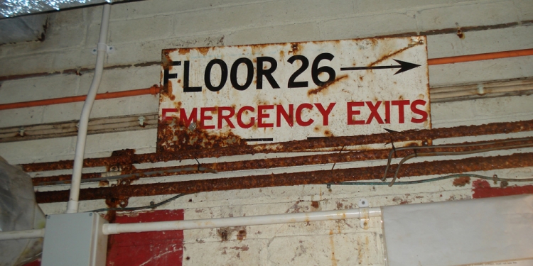 Despite what the sign says, the bunker is split over only three levels - floors 26, 27 and 28.