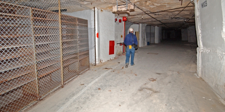 Store rooms in the underground factory.