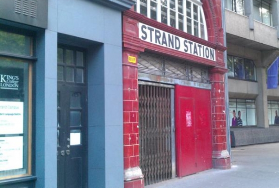 The former entrance to Strand Station.
