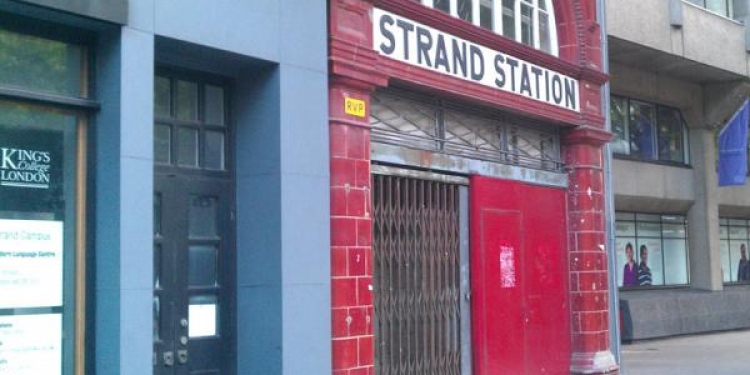 The former entrance to Strand Station.