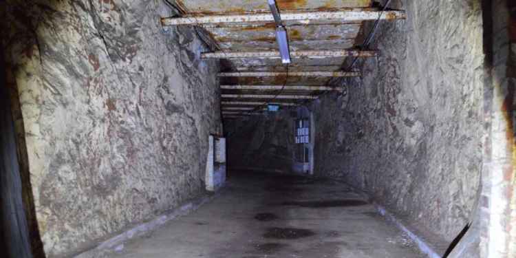 One of the main passageways through Drakelow Tunnels.