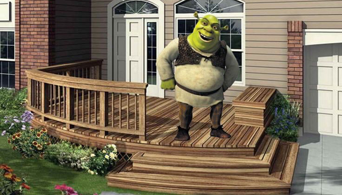 Shrek On A Deck