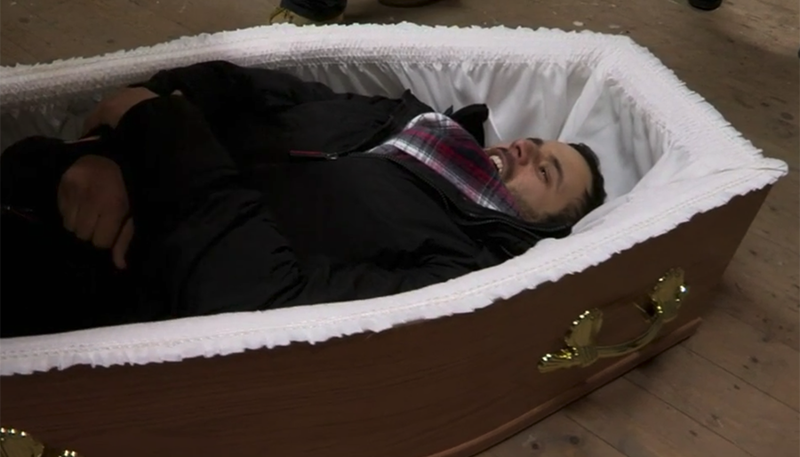 Eamonn Vann-Harris In A Coffin
