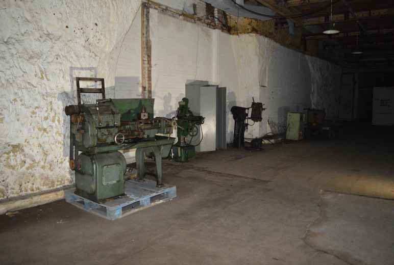 Old workshop machines at Drakelow Tunnels.