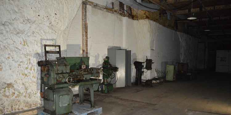 Old workshop machines at Drakelow Tunnels.