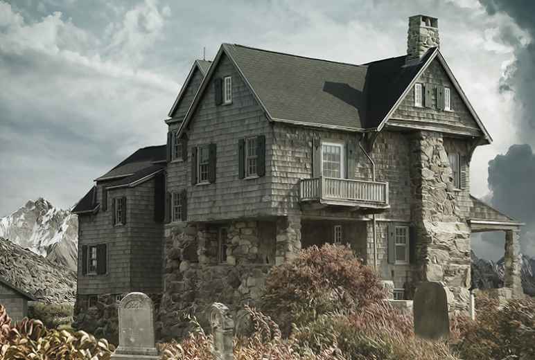 Gray Concrete Haunted House