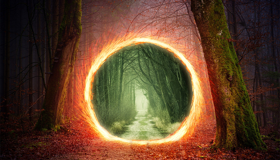 Paranormal Vortex Portal In Forest