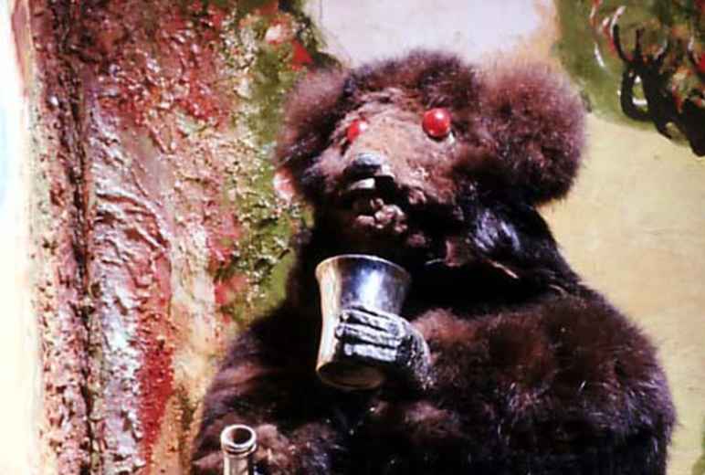 Creepy Drinking Bear Toy