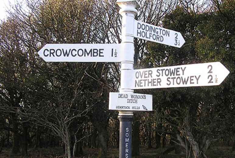 Signpost at Deadwoman's Ditch, Quantock hills