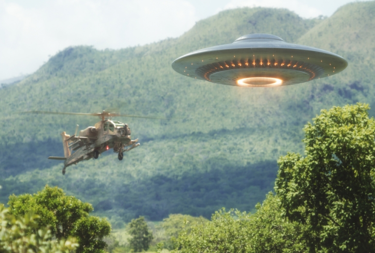UFO With Helicopter