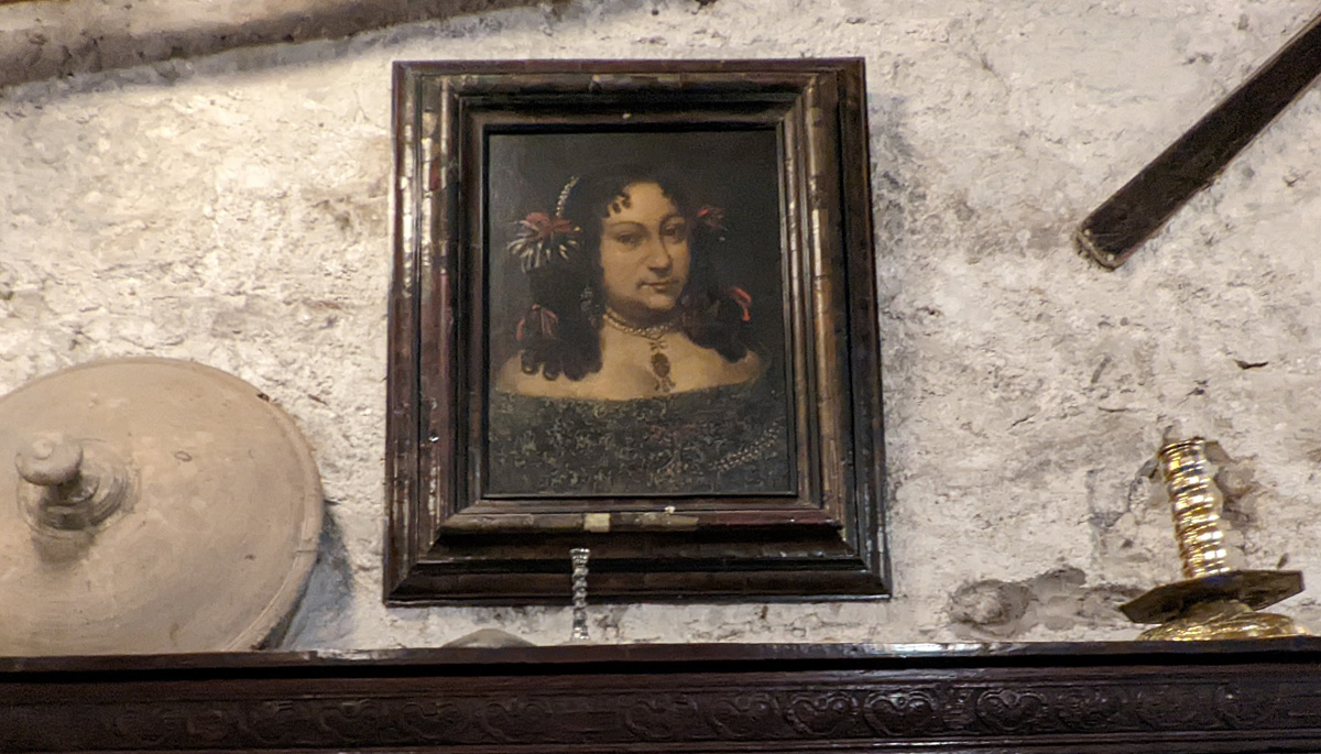 The portrait of the Spanish Witch at Chillingham Castle